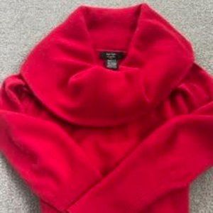 Lord & Taylor Red Cashmere Cowl Neck Sweater